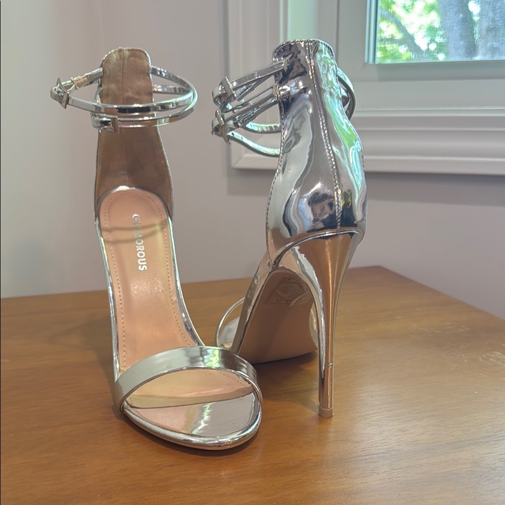 Silver Stilettos size 8